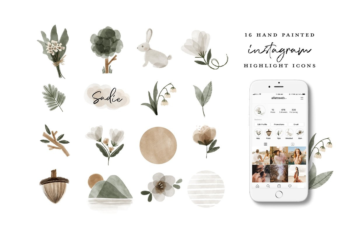 64 Watercolor Instagram Highlight, an Animal Illustration by beatriceviyiwi (Photo 4 of 5)