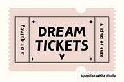 Dream Tickets Cute Font, a Sans Serif Font by Sofia Skoog (Thumbnail 1 of 12)