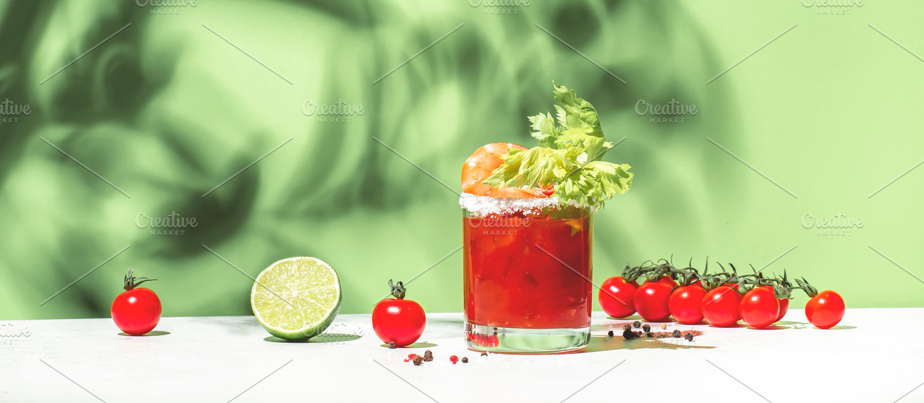 Bloody Caesar cocktail drink, Bloody Mary variation with tomato, a Food & Drink Photo by 5PH