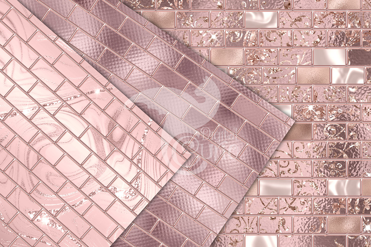 Glitzy Brick Walls Digital Paper, a Texture Graphic by Digital Curio (Photo 4 of 8)