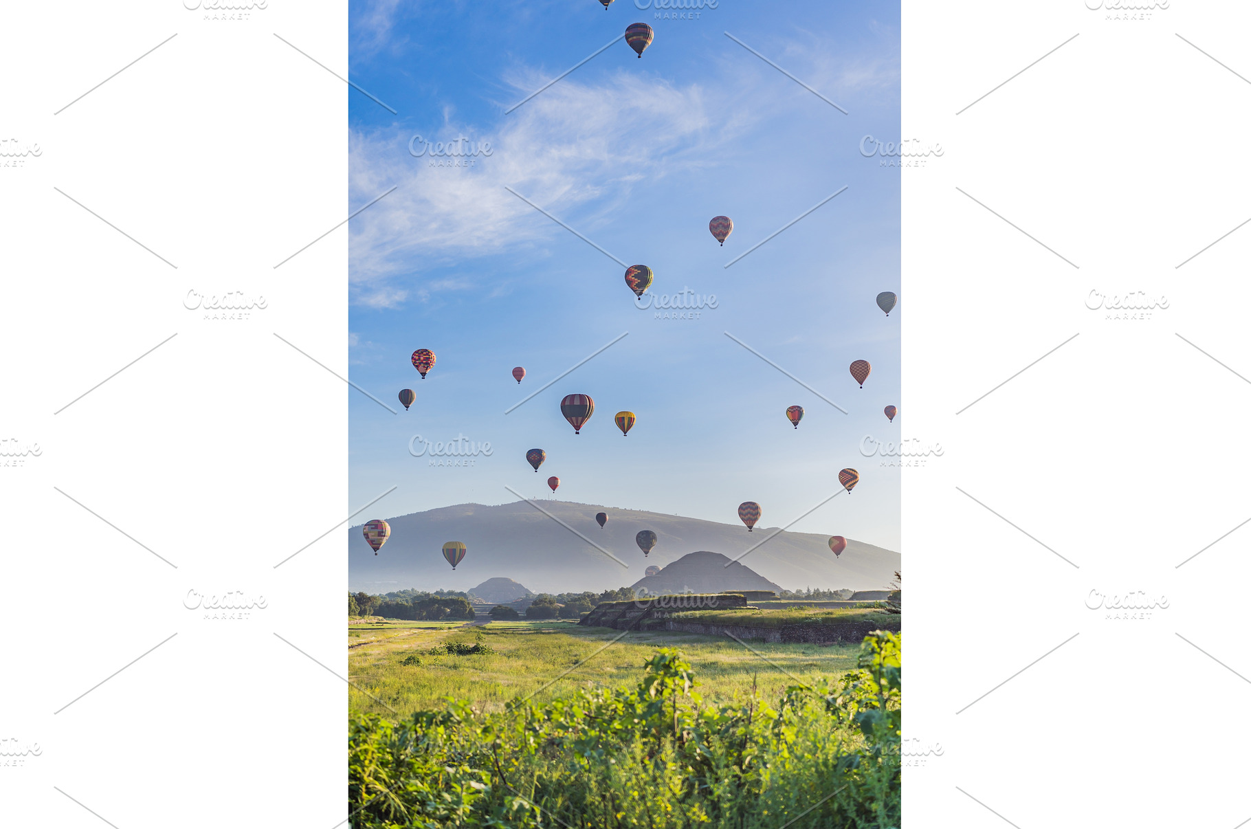 Colorful hot air balloons floating, a Sports & Recreation Photo by Elizaveta Galitskaya