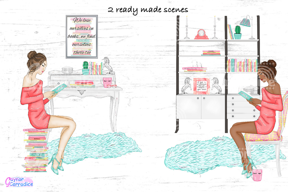 Total Bookworm Clipart collection, a Work Illustration by Gaynor Carradice Designs (Photo 7 of 7)