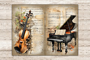 Musical Instruments Printable Paper, an Object Illustration by GlamArtZhanna (Thumbnail 4 of 9)