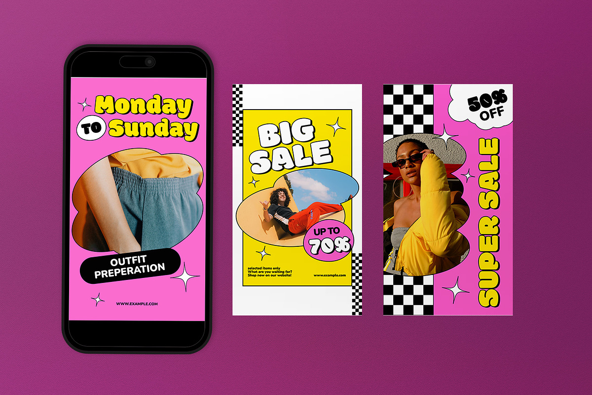 Yellow Pink Fashion Instagram Set, a Social Media Template by graphicook (Photo 3 of 3)