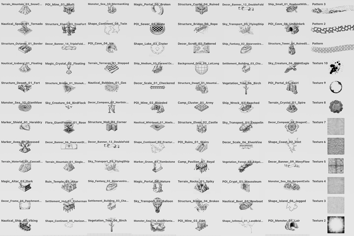 345 Fantasy Map Builder Stamps, a Brush Add-On by Selentaori Studio (Photo 2 of 10)