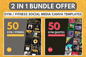 2 in 1 Gym Canva Templates Bundle