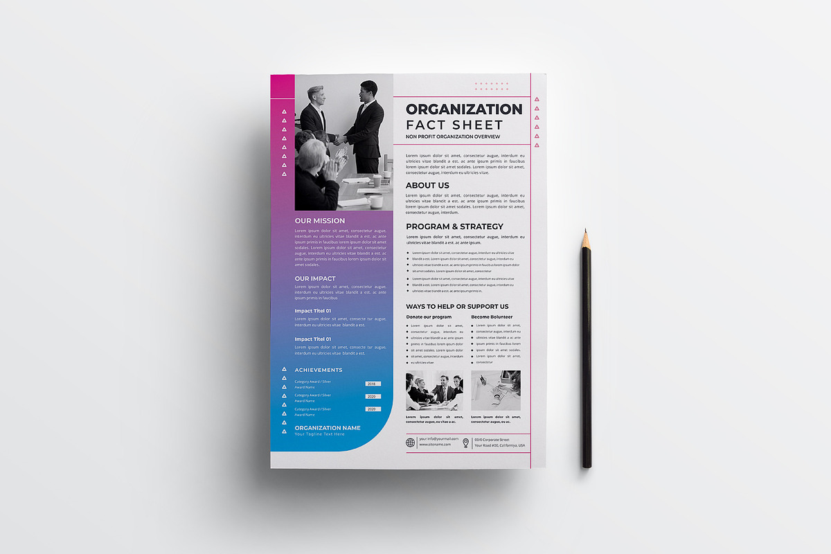 Nonprofit Organization Fact Sheet, a Stationery Template by obayes (Photo 2 of 4)