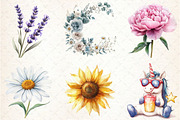 Watercolor Flower Clipart, an Illustration by Libby Wishes (Thumbnail 2 of 6)