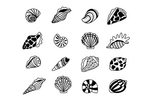 Seashells Sketch Icons