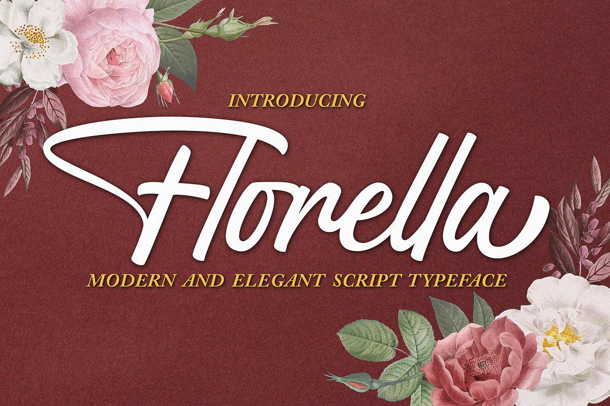 Florella Font, a Script Font by Graphue (Photo 1 of 9)