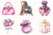 Watercolor Birthday Queen Clipart, an Illustration by OK Design (Thumbnail 3 of 5)
