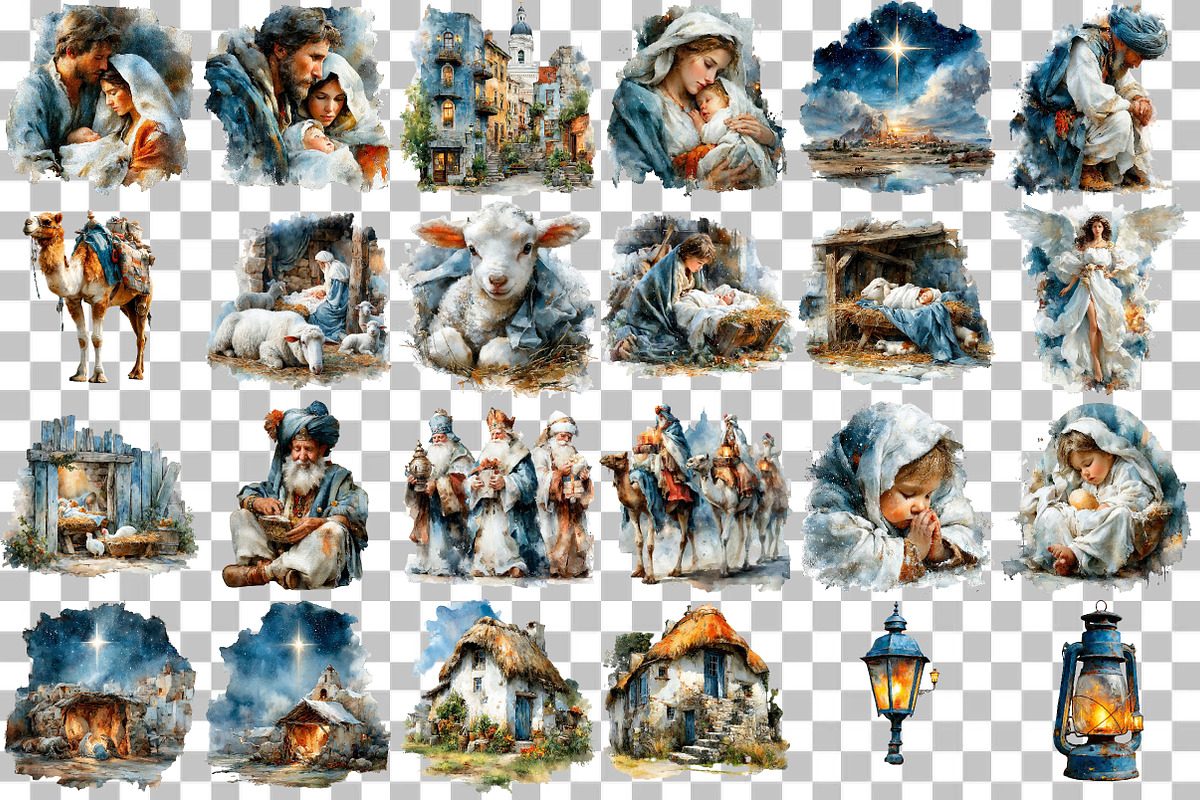 Watercolor Nativity Clipart, an Illustration by DreamCafeArt (Photo 3 of 6)