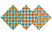 Orange and Aqua Blue Plaid Patterns, a Texture Illustration by DreamPrint404 (Thumbnail 2 of 4)