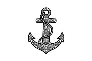 Ornamental Anchor Silhouette SVG, an Illustration by Designs_River (Thumbnail 19 of 31)