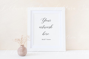 Spring frame mockup - white, a Print Template by L'Aura Studio