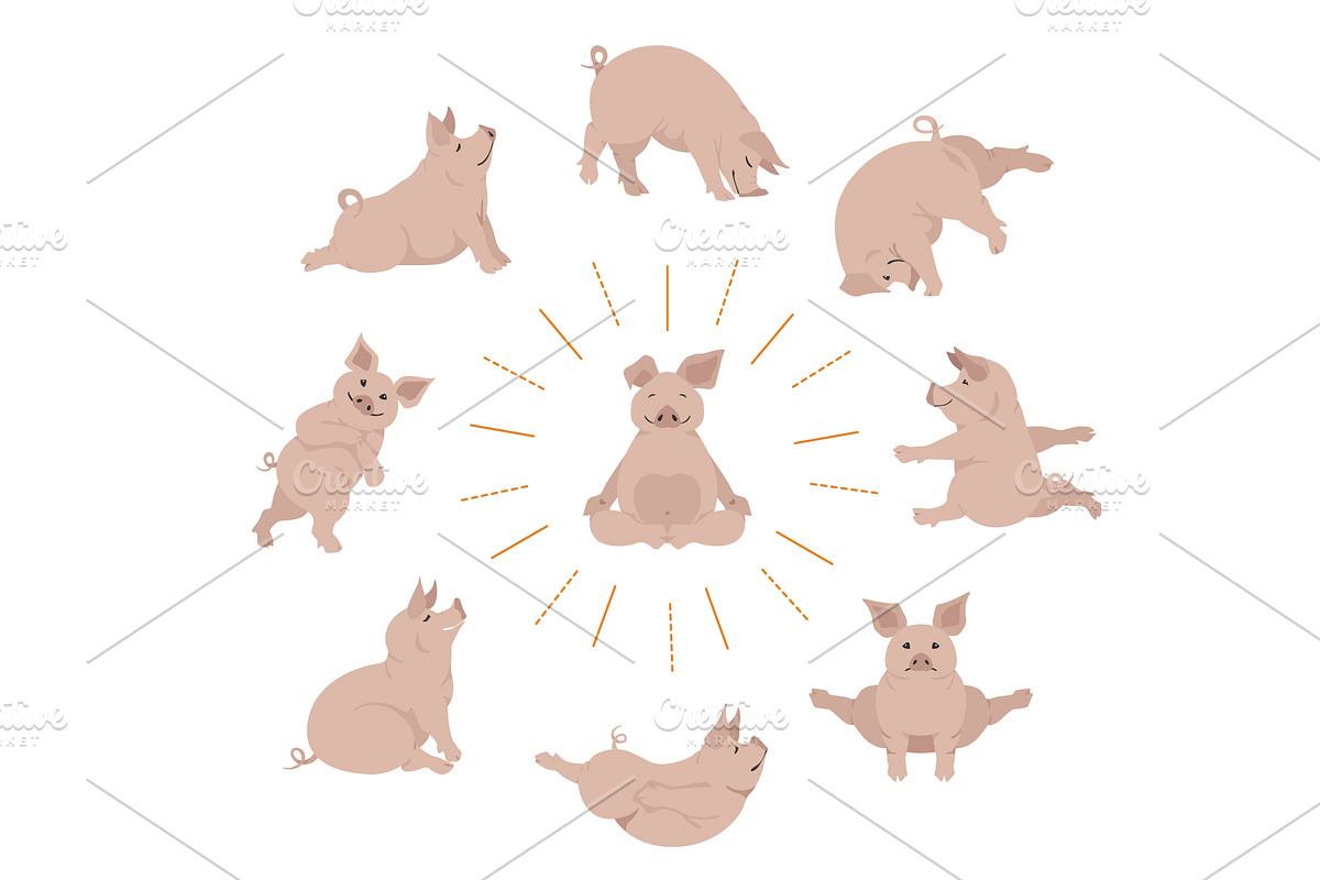 Pig yoga, an Animal Illustration by pet design shop (Photo 4 of 5)