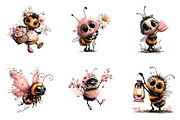 Whimsical Spring Bee Clipart PNG, an Illustration by CreationArt (Thumbnail 2 of 7)