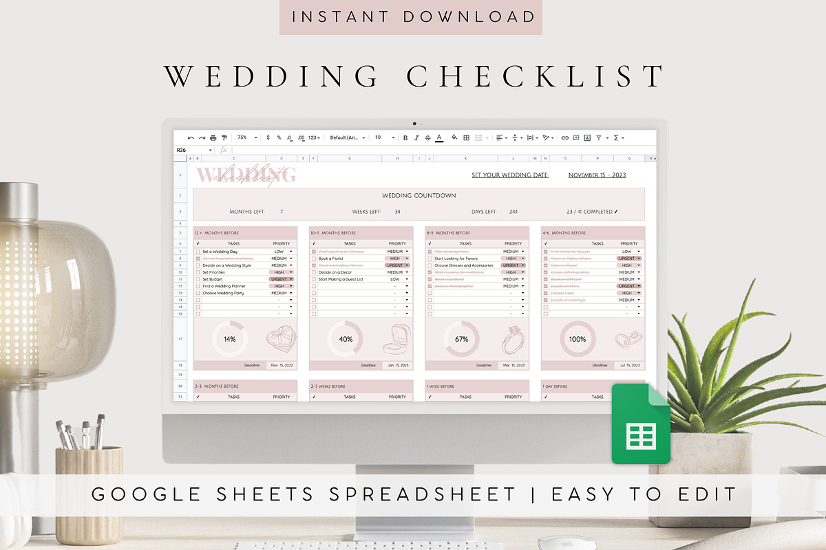 Digital Wedding Checklist, a Templates & Theme by BRANDcontent (Photo 1 of 5)