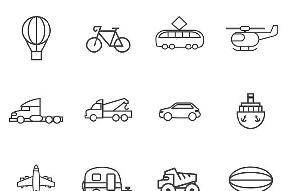 Set Variety Of Transport Lines