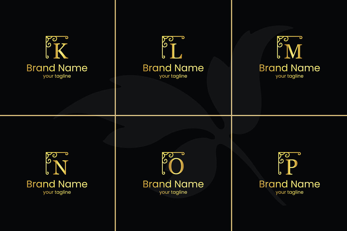 26 A-Z Luxury Monograms Set, a Branding & Logo Template by Walldecorated (Photo 3 of 5)