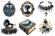 Watercolor Victorian Halloween Clipa, an Icon by Daily.Designs (Thumbnail 2 of 5)