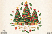 Sparkle Season Christmas Tree PNG, an Illustration by Designworld (Thumbnail 1 of 5)