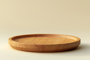 A beautifully crafted wooden serving plate on a neutral background, showcasing, a Background Photo by ImageMir