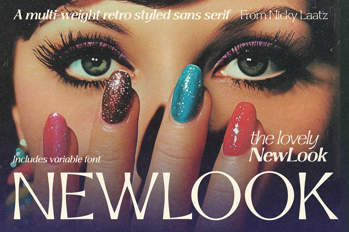 New Look Typeface ( +Variable Fonts), a Sans Serif Font by Nicky Laatz (Photo 1 of 35)