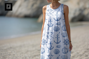 Sleeveless Summer Maxi Dress Mockup, a Shirt Mockup by 1001 mockups