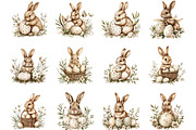 Watercolor Easter Animals Clipart, an Illustration by Designking (Thumbnail 4 of 5)