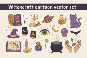 Cozy Witchy Aesthetic Clipart Set