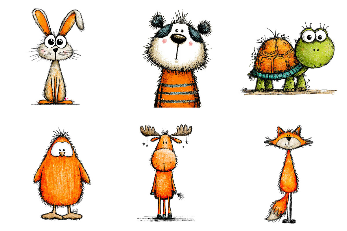 Animals Minimalist Cartoon Clipart, an Illustration by CreationArt (Photo 2 of 5)