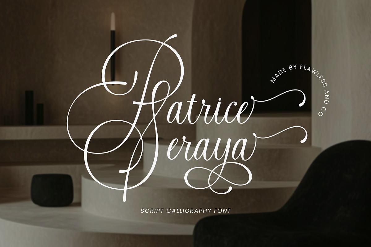 Patrice Seraya - Calligraphy Font, a Script Font by Flawless And Co (Photo 1 of 10)