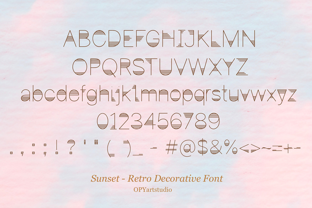 Sunset - Retro Decorative Font, a Font by OPY ArtStudio (Photo 5 of 5)