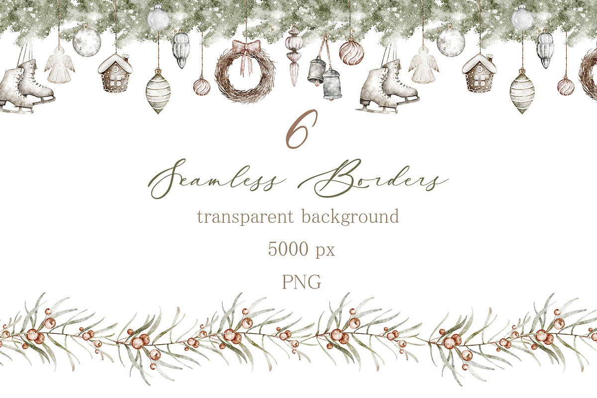 Boho‑Nordic Christmas Watercolor Set, a Seasonal Illustration by LenArt (Photo 12 of 17)