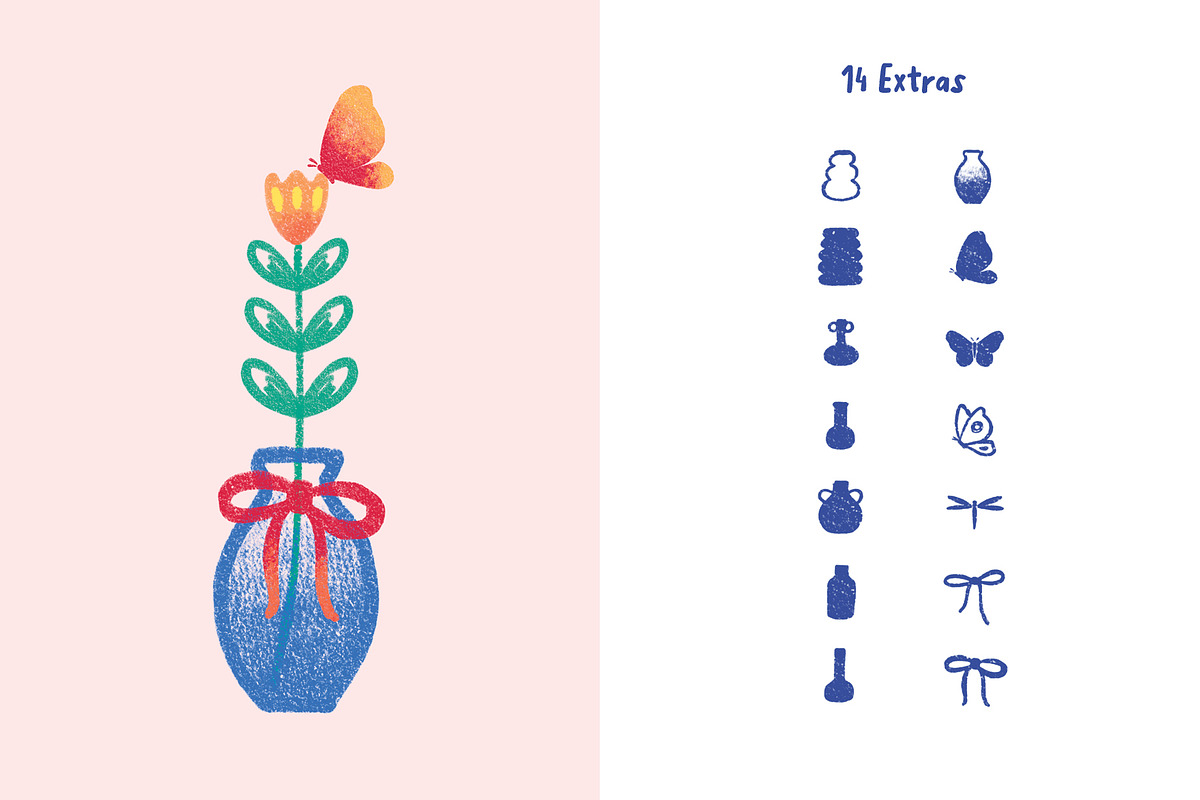 Crayon Florals 113 Procreate Brushes, a Brush Add-On by Pencil Twist (Photo 7 of 10)