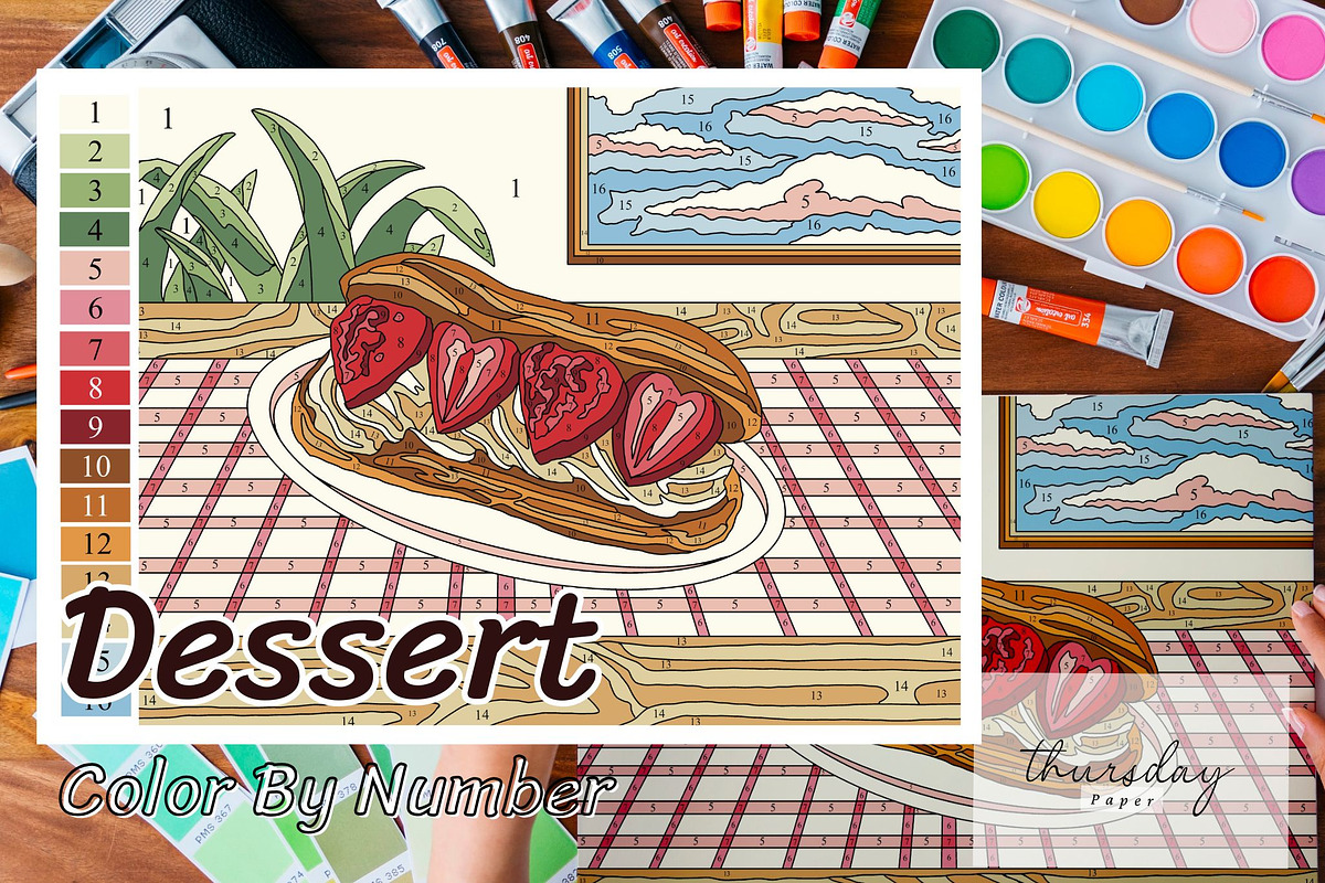 DESSERT Color By Number, a Print Template by Thursdaypaper (Photo 1 of 5)