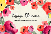 Watercolor Flower Blossoms Clipart, an Illustration by Emerald & Ivy Studios (Thumbnail 1 of 4)