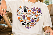 Cute Halloween Icons Heart Shape Art, a Seasonal Illustration by Creative Art (Thumbnail 2 of 3)