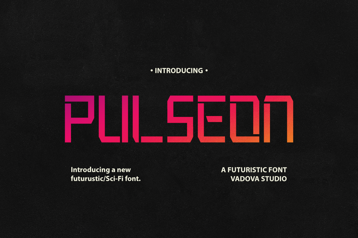 Pulseon Futuristic Display Font, a Sans Serif Font by Vadovastd (Photo 6 of 9)