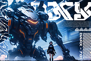 Cyber Kornea - Cyberpunk Mecha Font, a Symbol Font by Mofr 24 (Thumbnail 2 of 8)
