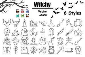 Witchy Magic Vector Icons Pack, a Solid Icon by Vector Portal