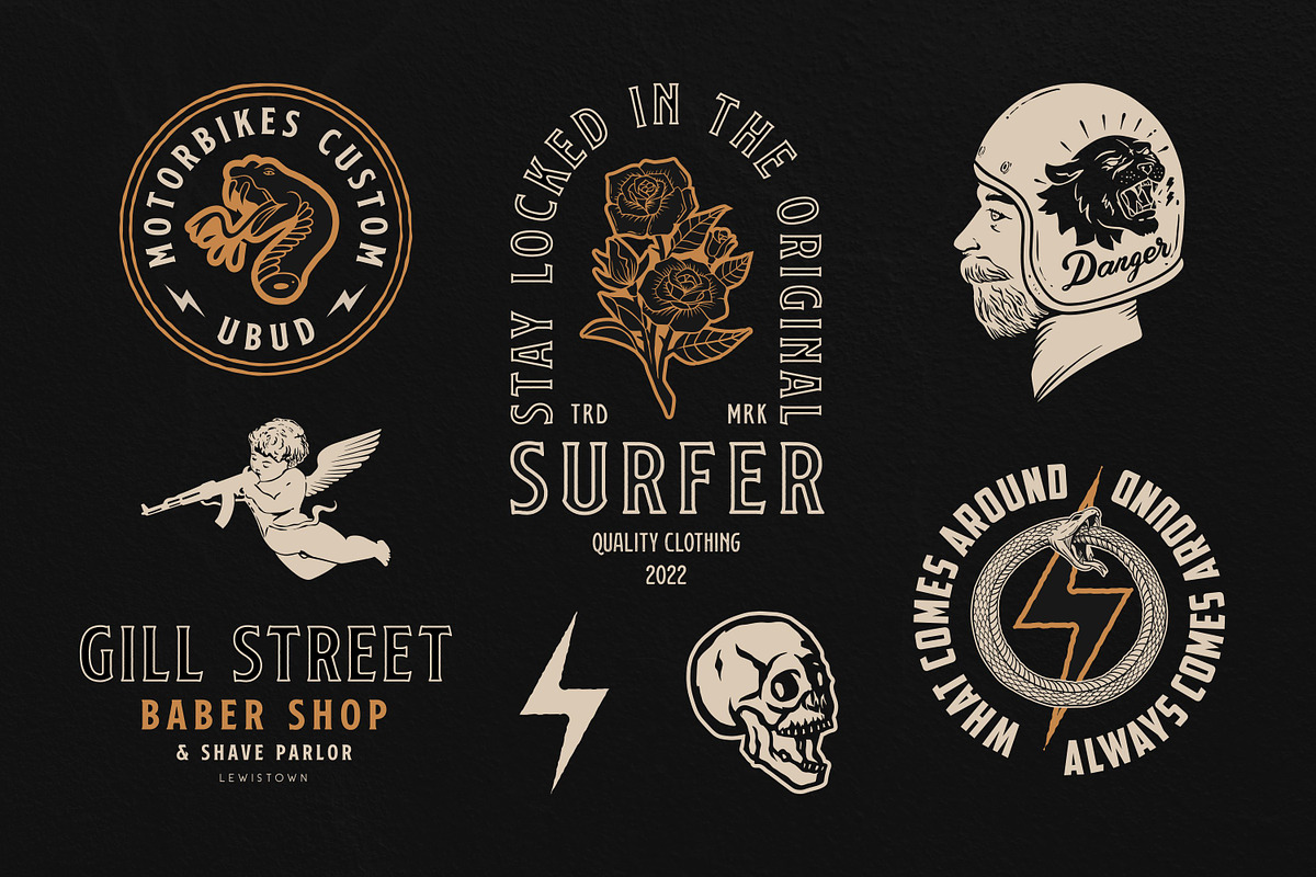 Apparel Designs Bundle, a Branding & Logo Template by Davide Bassu (Photo 9 of 25)