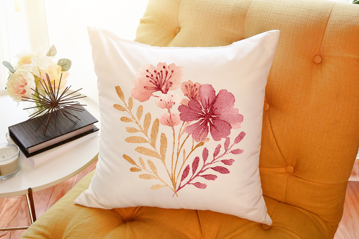 Rose Gold Leaves Flowers Foil Elemen, an Illustration by Sublimation Artist (Photo 7 of 7)