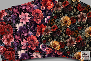 Dark Mystic Floral Digital Paper