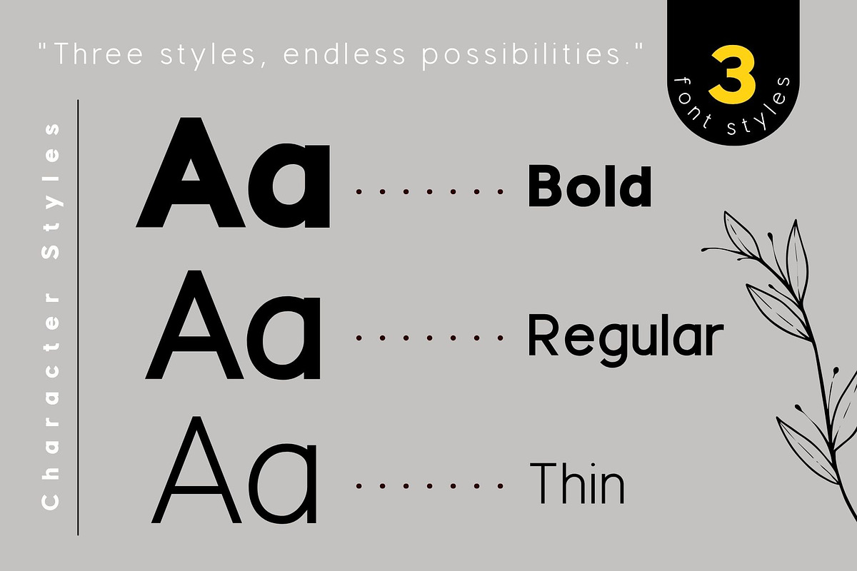Fox Mino 3 Font Styles, a Sans Serif Font by Fox7 By Rattana (Photo 2 of 12)