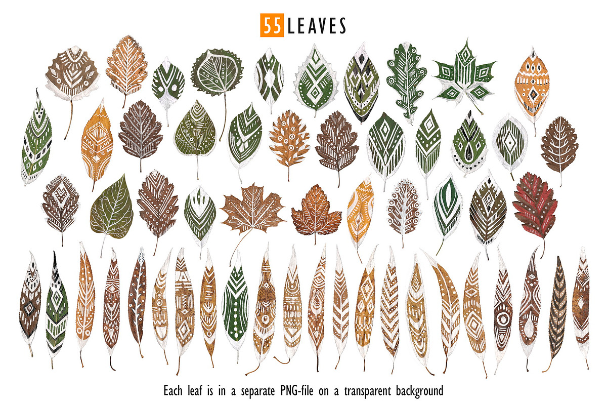 Patterned Leaves- Landart collection, an Object Graphic by Struvictory.art (Photo 3 of 8)