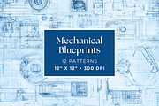 Vintage Blueprint Patterns, a Pattern Graphic by Artful Assets Boutique (Thumbnail 1 of 4)