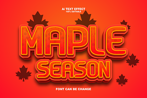 Maple Season Editabele Text Effects.