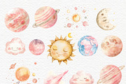 Pastel watercolor space, a Technology Illustration by Invite to Clipart (Thumbnail 2 of 4)